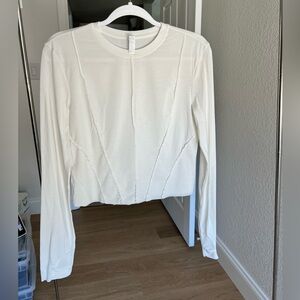 Nordstrom Zella long sleeve white workout top